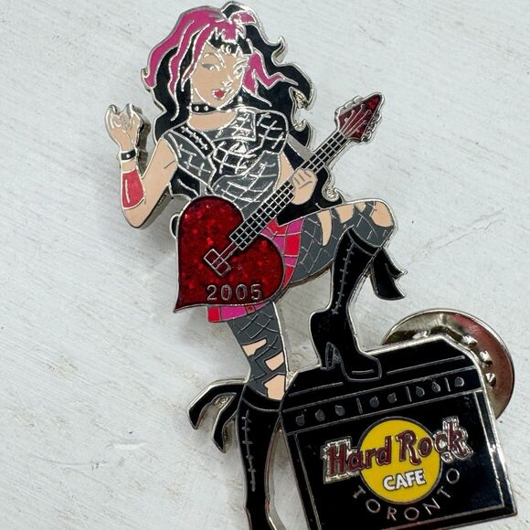 Hard Rock Cafe Toronto PUNK rock Girl  Tiffany Standing On Amp  Pin Collectable - Picture 7 of 7